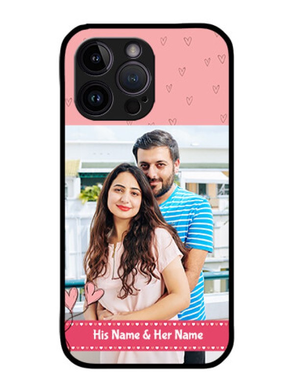 Custom iPhone 14 Pro Max Custom Metal Phone CaseLove Design Peach Color