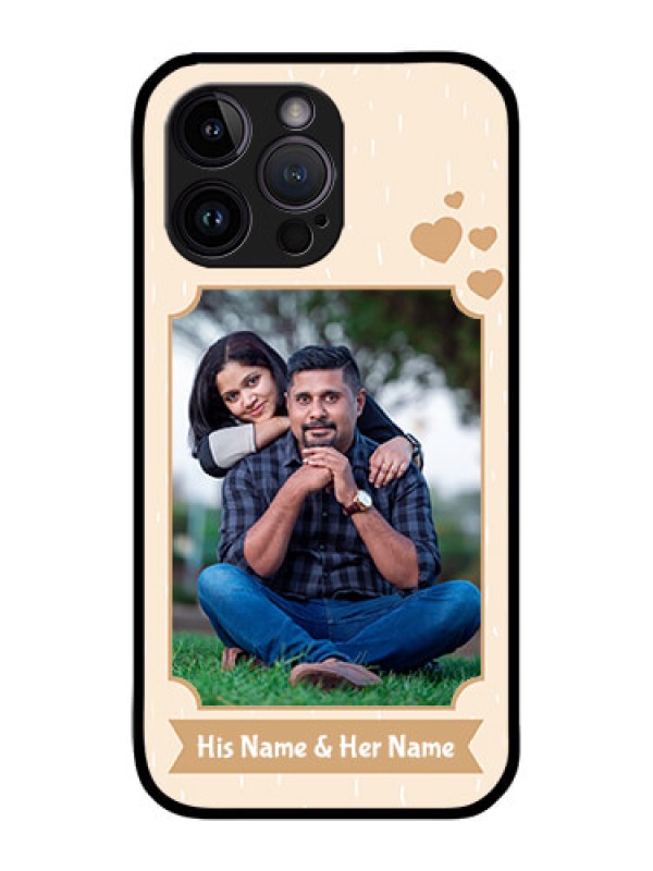 Custom iPhone 14 Pro Max Custom Metal Phone CaseWith Confetti Love Design