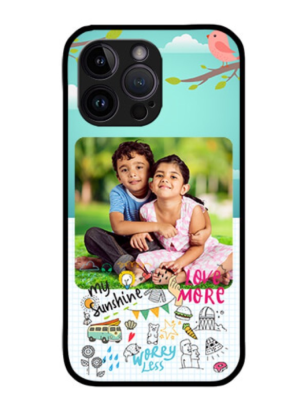 Custom iPhone 14 Pro Max Custom Metal Phone CaseDoodle Love Design