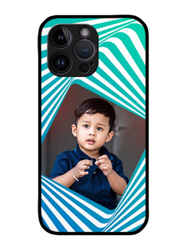 Custom iPhone 14 Pro Max Custom Metal Phone CaseAbstract Spiral Design