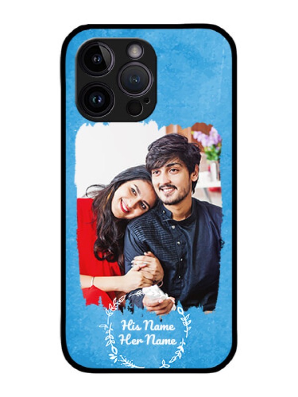 Custom iPhone 14 Pro Max Custom Metal Phone CaseBlue Color Vintage Design