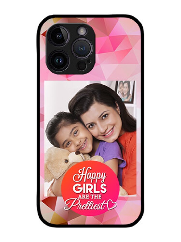 Custom iPhone 14 Pro Max Custom Metal Phone CaseAbstract Triangle Design