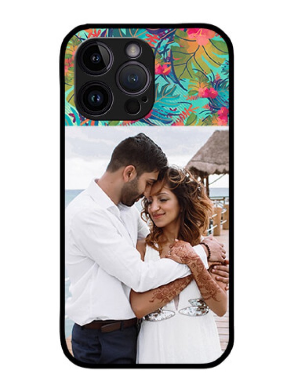 Custom iPhone 14 Pro Max Custom Metal Phone CaseWatercolor Floral Design