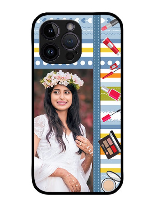 Custom iPhone 14 Pro Max Custom Metal Phone CaseMakeup Icons Design