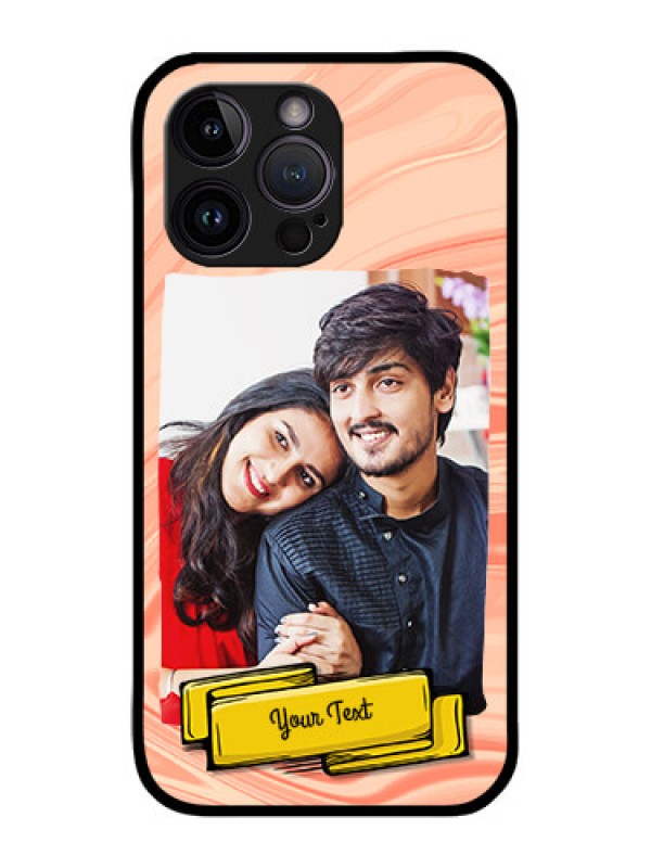 Custom iPhone 14 Pro Max Custom Metal Phone CaseMarble Texture Design