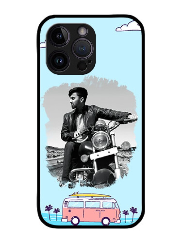 Custom iPhone 14 Pro Max Custom Metal Phone CaseTravel and Adventure Design