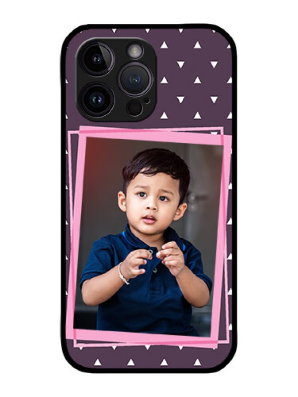 Custom iPhone 14 Pro Max Custom Metal Phone CaseTriangle Pattern Dotted Design