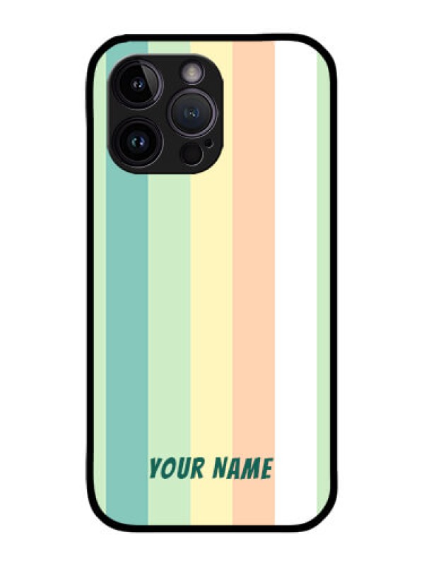 Custom iPhone 14 Pro Max Custom Metal Phone CaseMulti - Colour Stripes Design