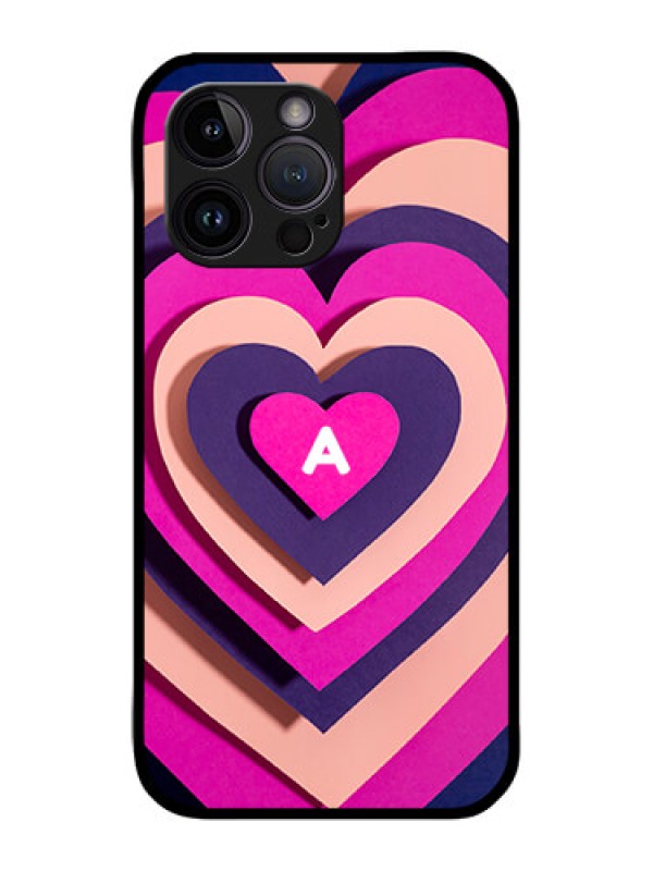 Custom iPhone 14 Pro Max Custom Metal Phone CaseCute Heart Pattern Design