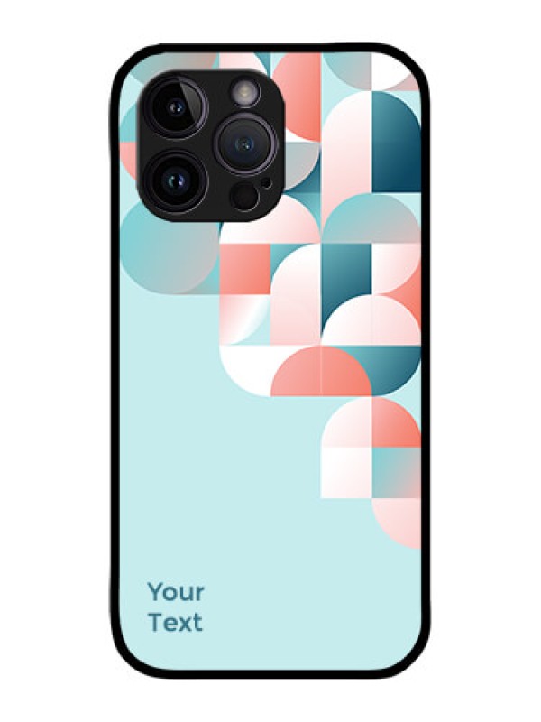 Custom iPhone 14 Pro Max Custom Metal Phone CaseStylish Semi - Circle Pattern Design