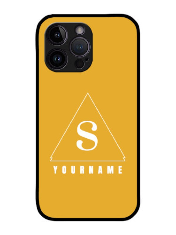 Custom iPhone 14 Pro Max Custom Metal Phone CaseSimple Triangle Design