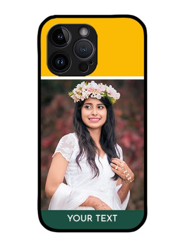 Custom iPhone 14 Pro Custom Metal Phone Case - Love You Design