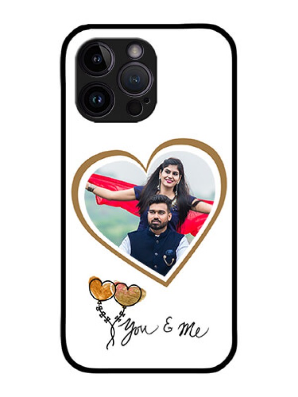 Custom iPhone 14 Pro Custom Metal Phone Case - You and Me Design