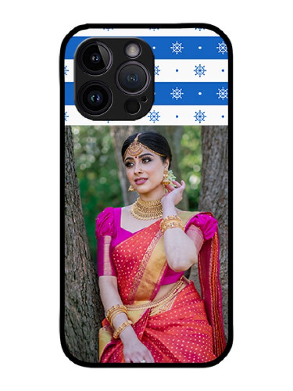 Custom iPhone 14 Pro Custom Metal Phone Case - Snow Pattern Design