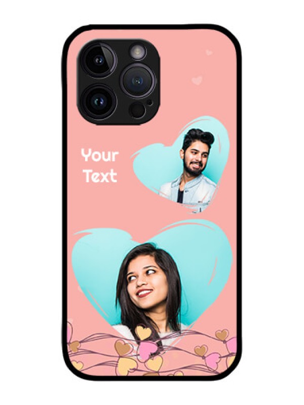 Custom iPhone 14 Pro Custom Metal Phone Case - Love Doodle Design