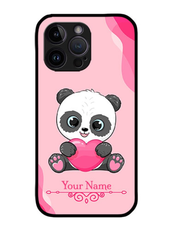 Custom iPhone 14 Pro Custom Metal Phone Case - Cute Panda Design