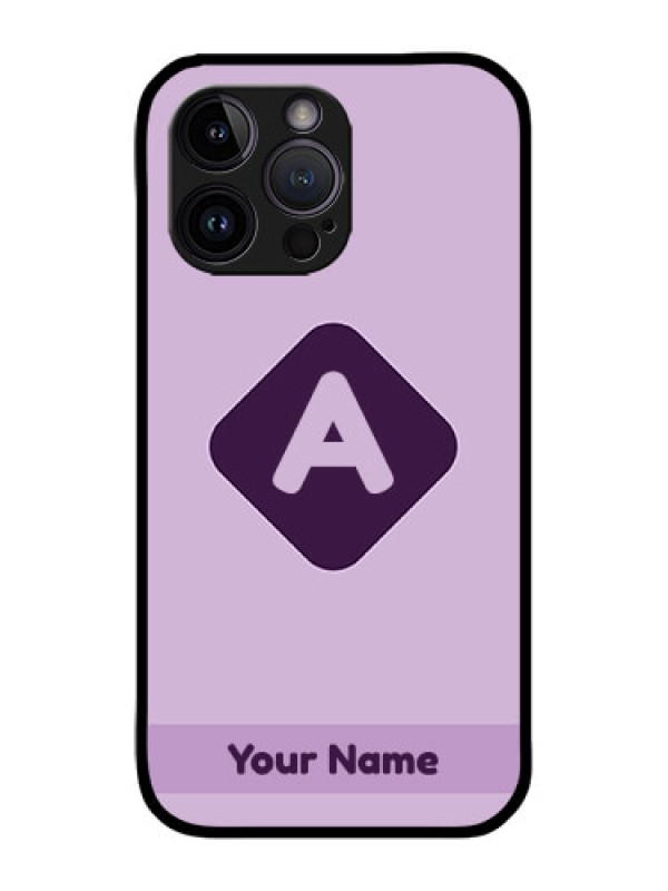 Custom iPhone 14 Pro Custom Metal Phone Case - Custom Letter In Curved Badge Design