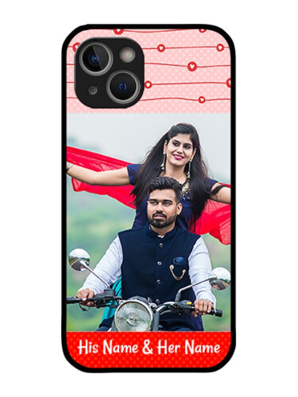 Custom iPhone 14 Custom Metal Phone Case - Red Pattern Case Design