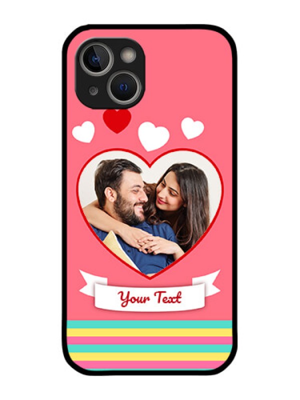 Custom iPhone 14 Custom Metal Phone Case - Love Shapes Doodle Design