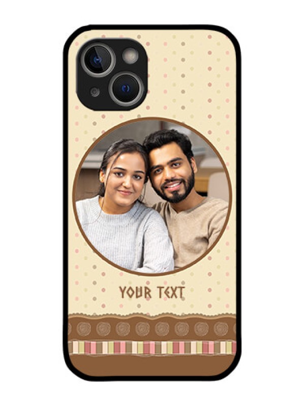 Custom iPhone 14 Custom Metal Phone Case - Brown Dotted Mobile Case Design