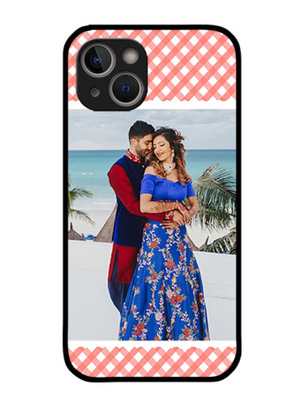 Custom iPhone 14 Custom Metal Phone Case - Pink Pattern Design