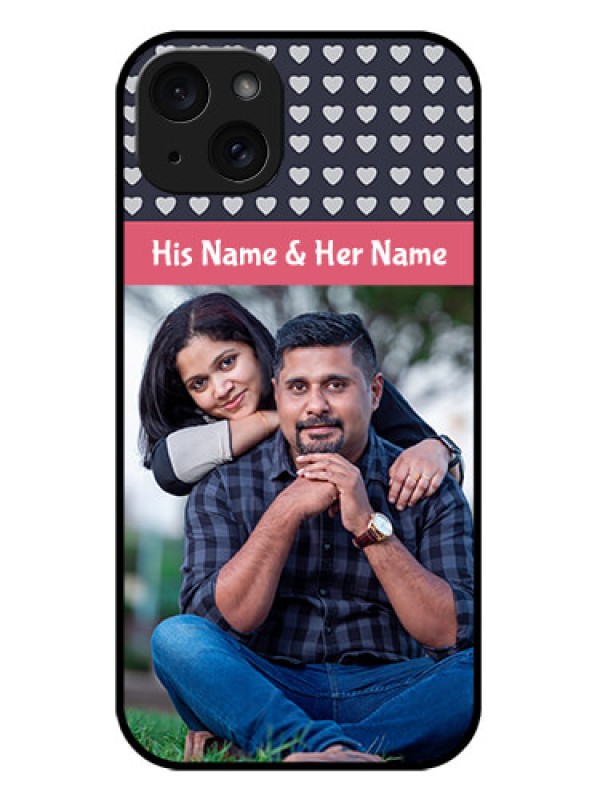 Custom iPhone 15 Plus Custom Metal Phone CaseLove Symbols Design