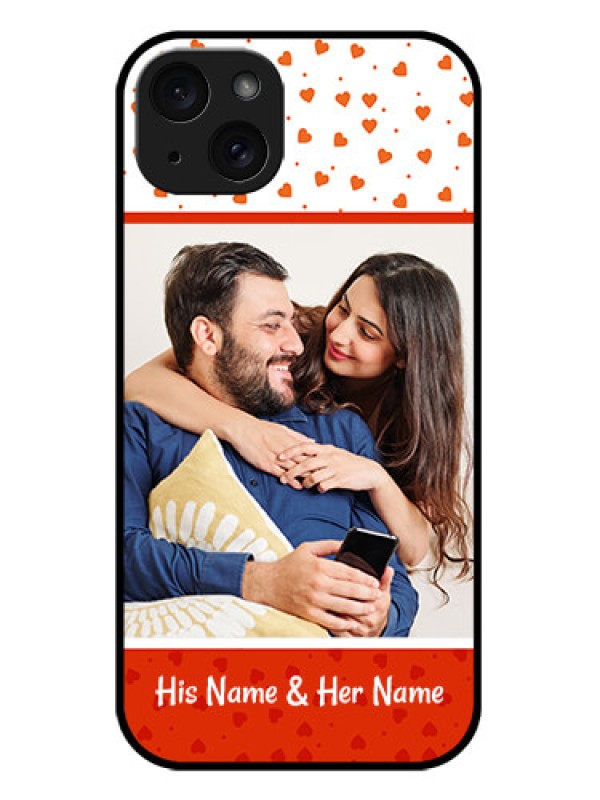 Custom iPhone 15 Plus Custom Metal Phone CaseOrange Love Symbol Design