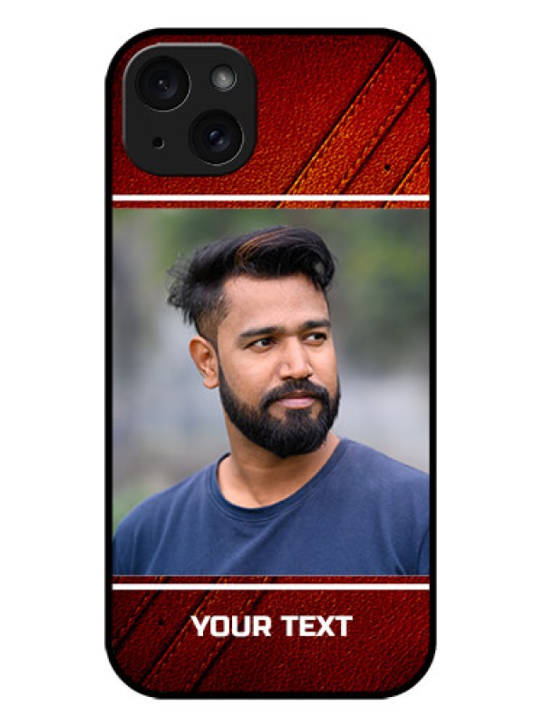 Custom iPhone 15 Plus Custom Metal Phone CaseLeather Phone Case Design