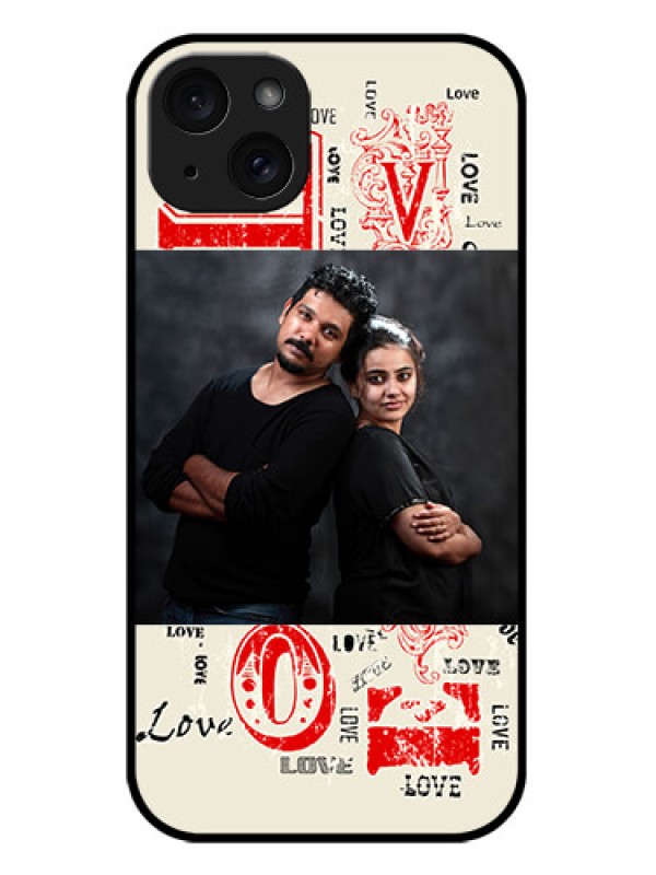 Custom iPhone 15 Plus Custom Metal Phone CaseTrendy Love Design Case