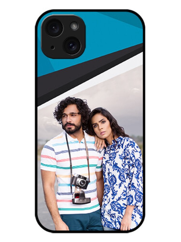 Custom iPhone 15 Plus Custom Metal Phone CaseSimple Pattern Photo Upload Design