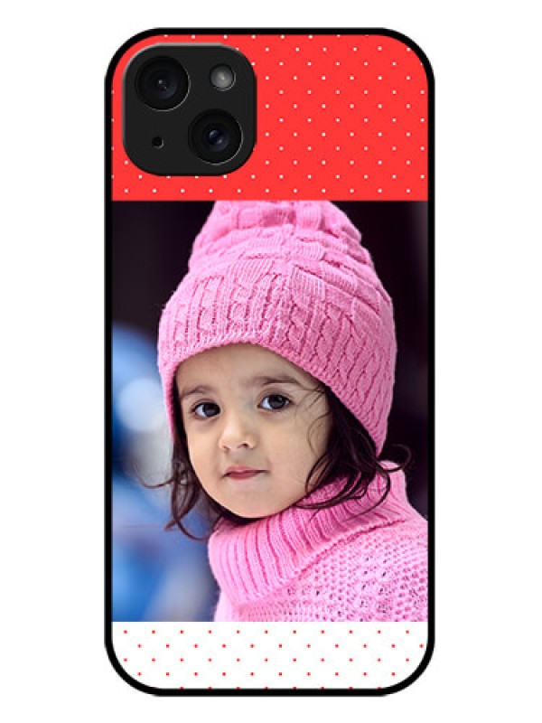 Custom iPhone 15 Plus Custom Metal Phone CaseRed Pattern Design