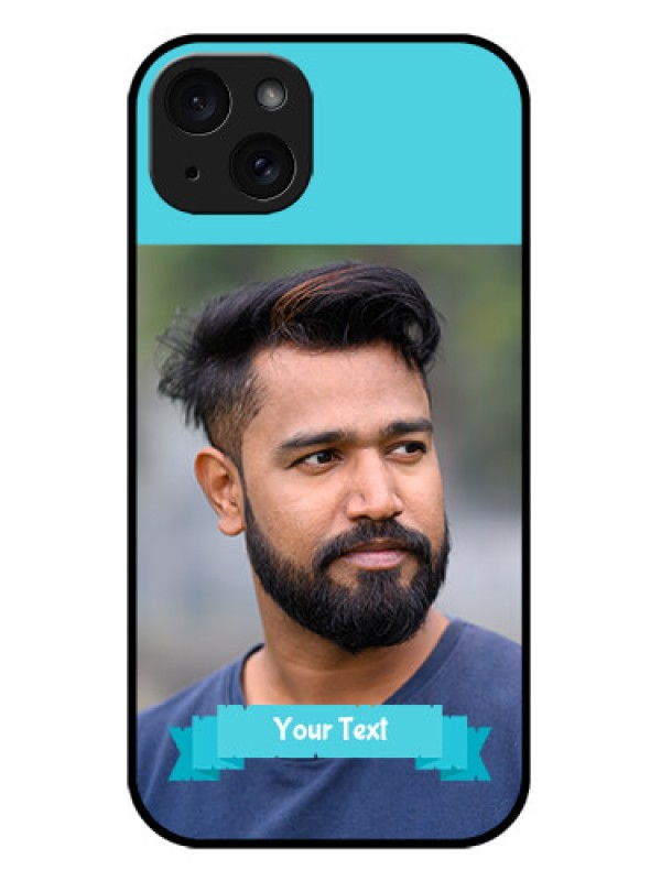 Custom iPhone 15 Plus Custom Metal Phone CaseBlue Color Design