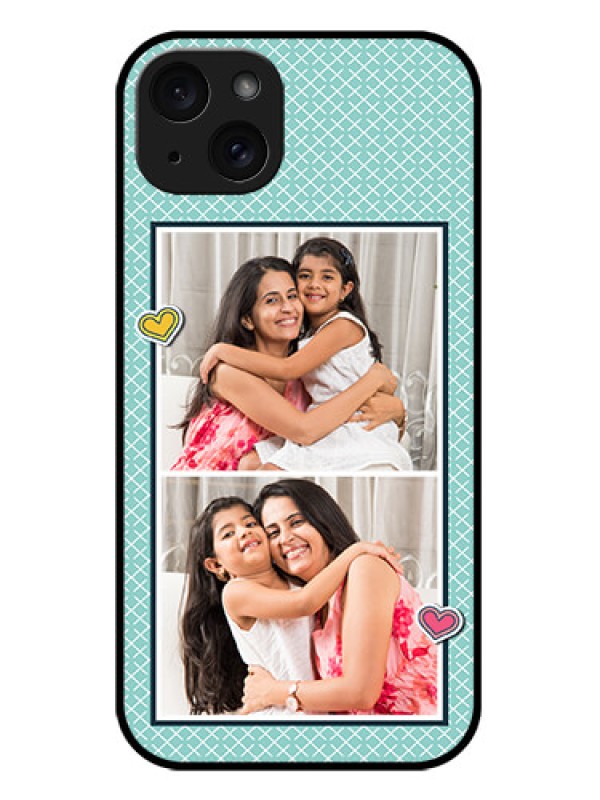 Custom iPhone 15 Plus Custom Metal Phone Case2 Image Holder With Pattern Design