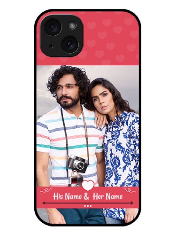 Custom iPhone 15 Plus Custom Metal Phone CaseSimple Love Design