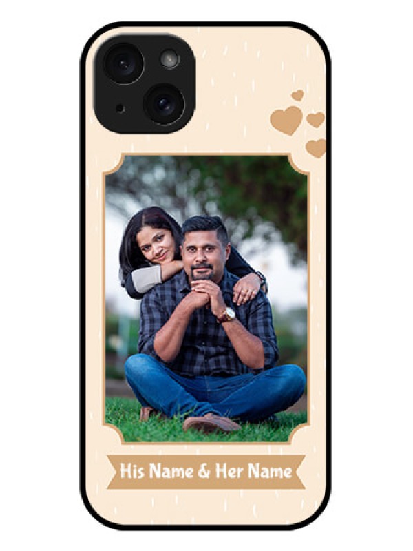 Custom iPhone 15 Plus Custom Metal Phone CaseWith Confetti Love Design