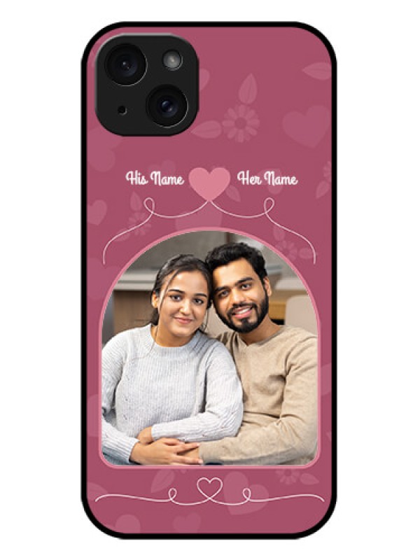 Custom iPhone 15 Plus Custom Metal Phone CaseLove Floral Design