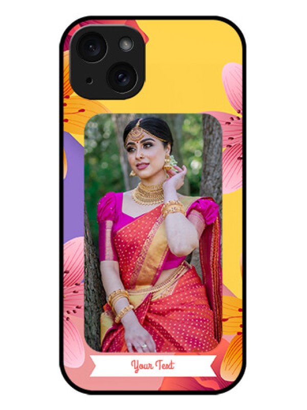 Custom iPhone 15 Plus Custom Metal Phone Case3 Image With Vintage Floral Design