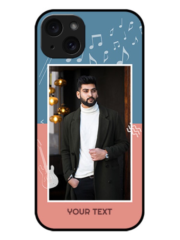 Custom iPhone 15 Plus Custom Metal Phone CaseWith Color Musical Note Design