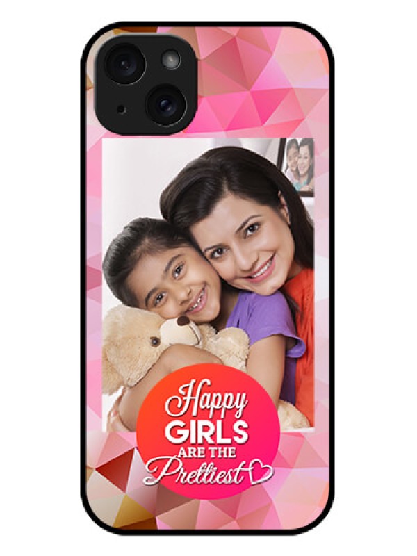 Custom iPhone 15 Plus Custom Metal Phone CaseAbstract Triangle Design