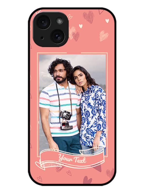 Custom iPhone 15 Plus Custom Metal Phone CaseLove Doodle Art Design