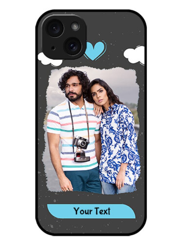 Custom iPhone 15 Plus Custom Metal Phone CaseSplashes With Love Doodles Design