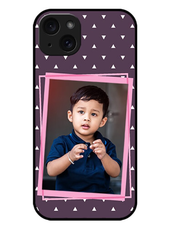 Custom iPhone 15 Plus Custom Metal Phone CaseTriangle Pattern Dotted Design