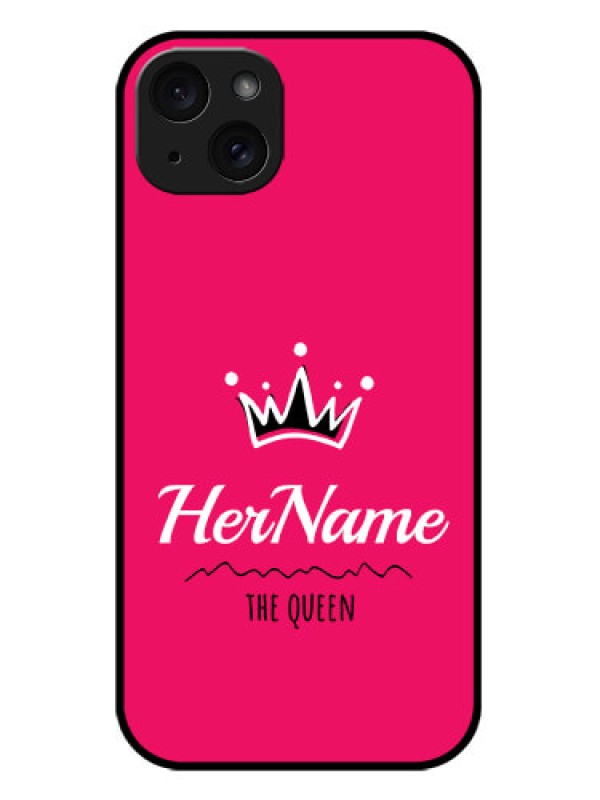 Custom iPhone 15 Plus Custom Metal Phone CaseQueen With Name Design