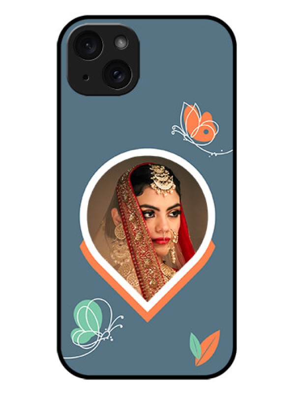 Custom iPhone 15 Plus Custom Metal Phone CaseDroplet Butterflies Design