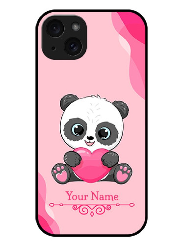 Custom iPhone 15 Plus Custom Metal Phone CaseCute Panda Design