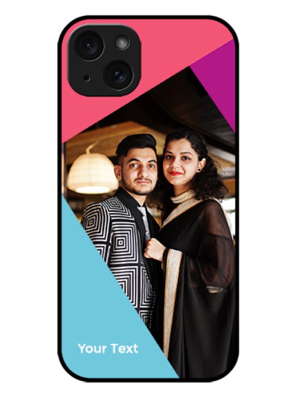 Custom iPhone 15 Plus Custom Metal Phone CaseStacked Triple Colour Design