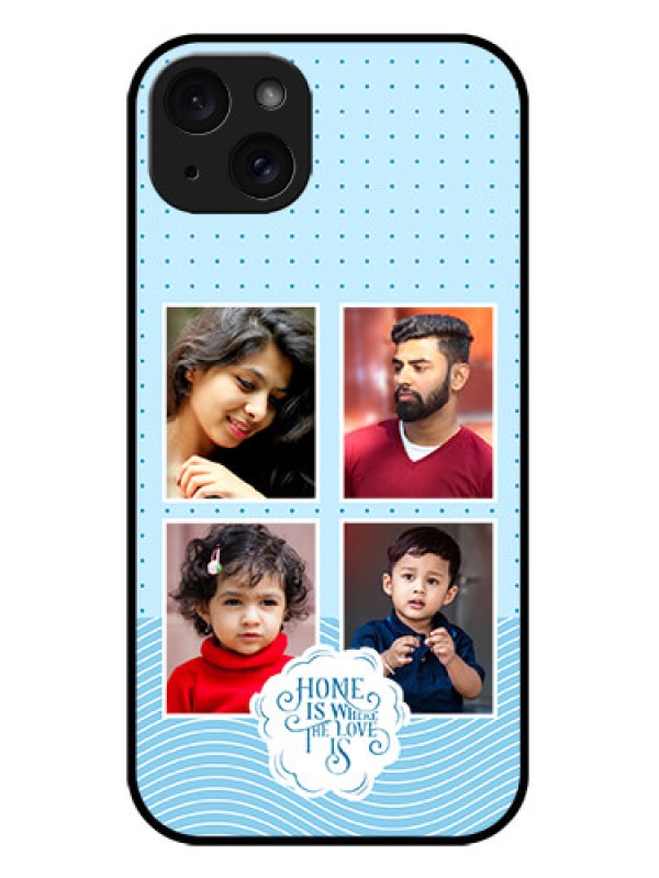 Custom iPhone 15 Plus Custom Metal Phone CaseCute Love Quote With 4 Pic Upload Design