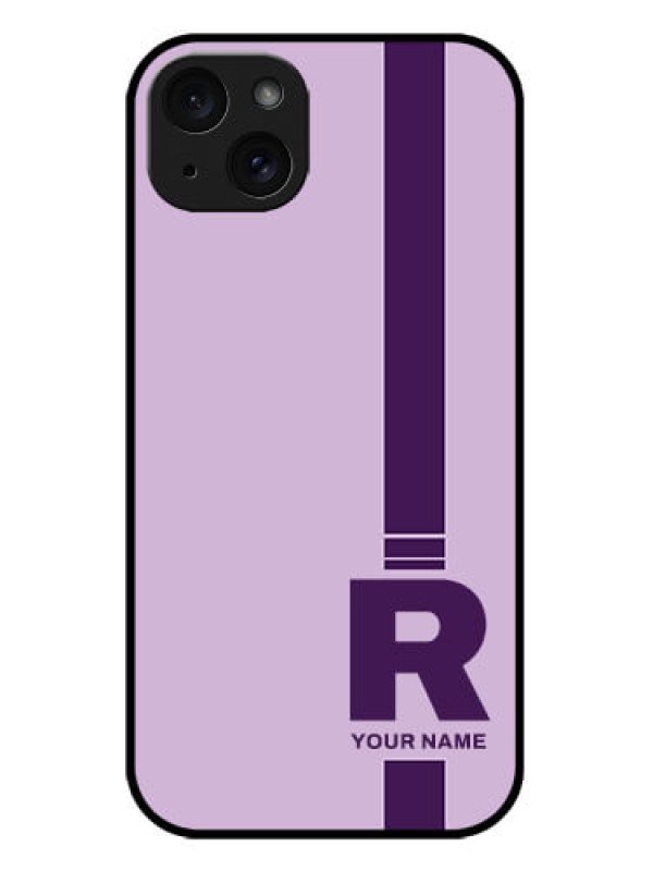 Custom iPhone 15 Plus Custom Metal Phone CaseSimple Dual Tone Stripe With Name Design