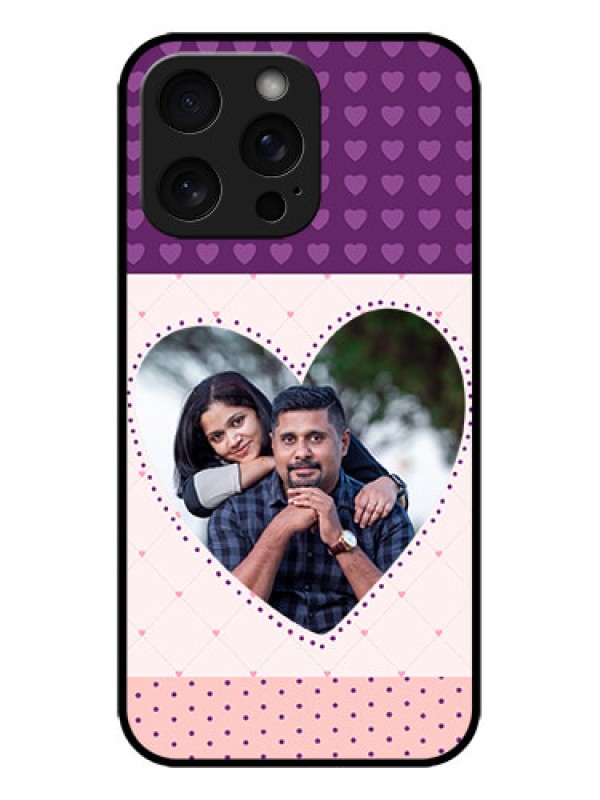 Custom iPhone 15 Pro Max Custom Metal Phone CaseViolet Love Dots Design