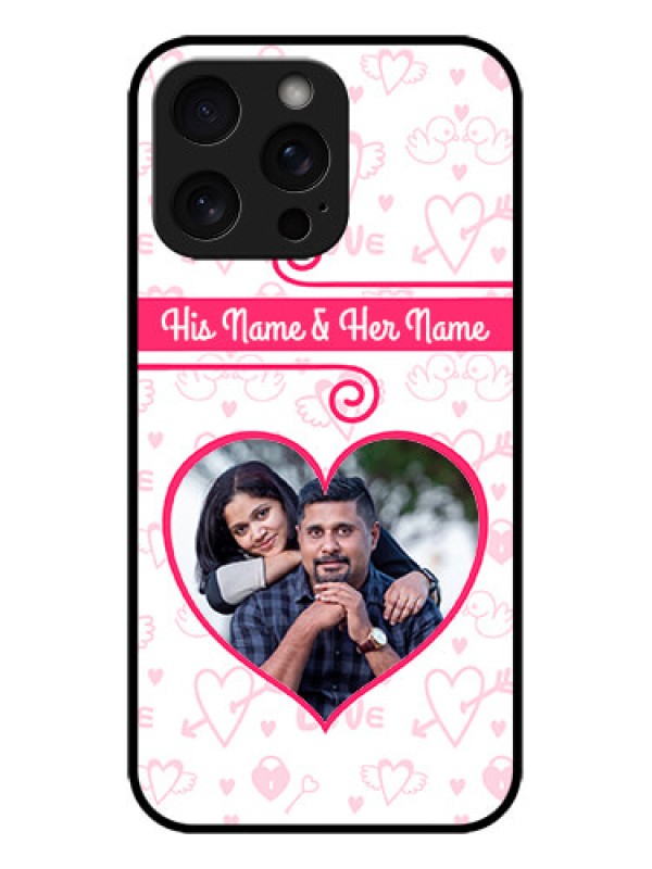 Custom iPhone 15 Pro Max Custom Metal Phone CaseHeart Shape Love Design